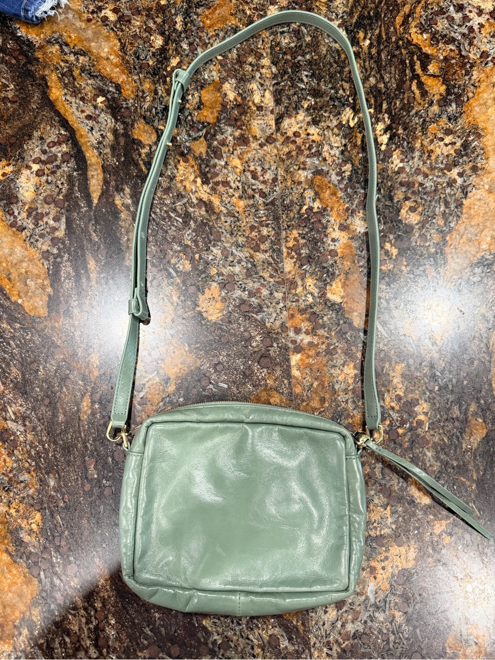HOBO Sage Green Leather Crossbody Bag
